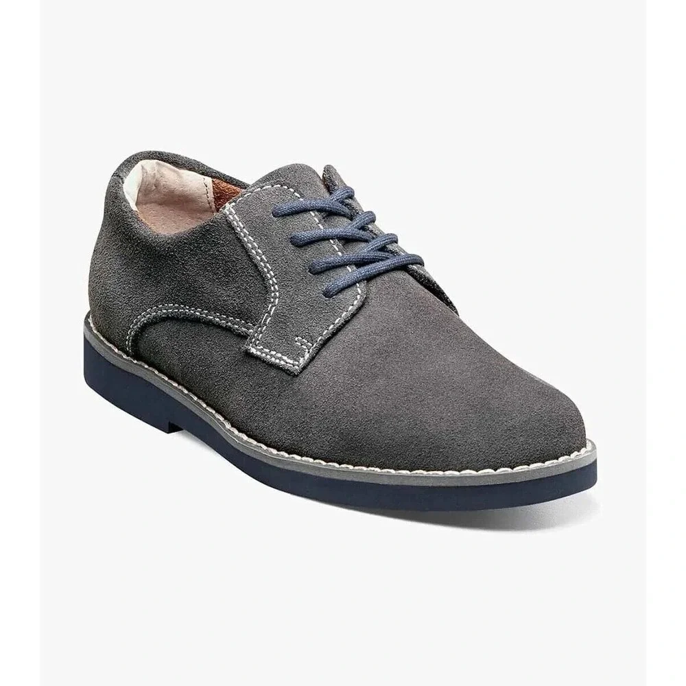Florsheim‎ KEARNY JR. Boys Plain Toe Oxford gray Suede Size 3